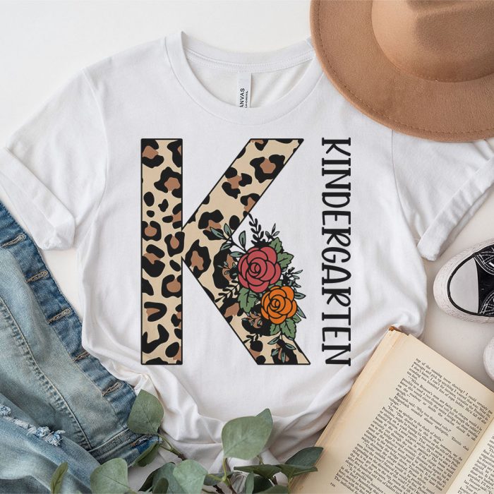 Hello Kindergarten Leopard Back To School Teacher Student Kids T Shirt 3
