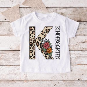 Hello Kindergarten Leopard Back To School Teacher Student Kids T Shirt 4