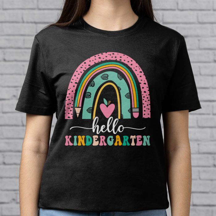 Hello Kindergarten Rainbow Back To School Teacher Student T Shirt 5