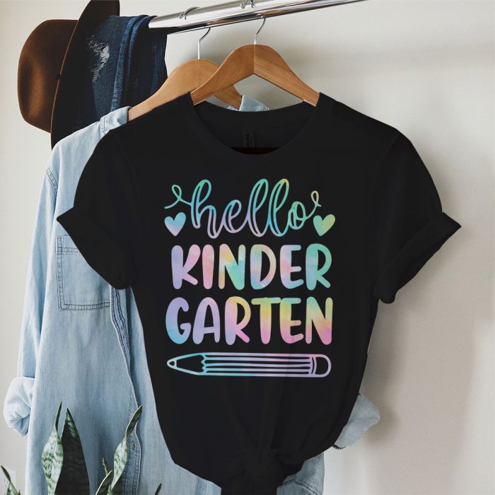 Hello Kindergarten Tie Dye Teachers Kids Back to School T Shirt 4