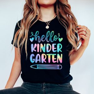 Hello Kindergarten Tie Dye Teachers Kids Back to School T Shirt 8