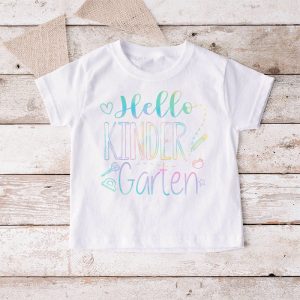 First Day Of School Hello Kindergarten Teachers Kids T-Shirt 3 11 Hello Kindergarten Tie Dye Teachers Kids Back to School T Shirt b 11