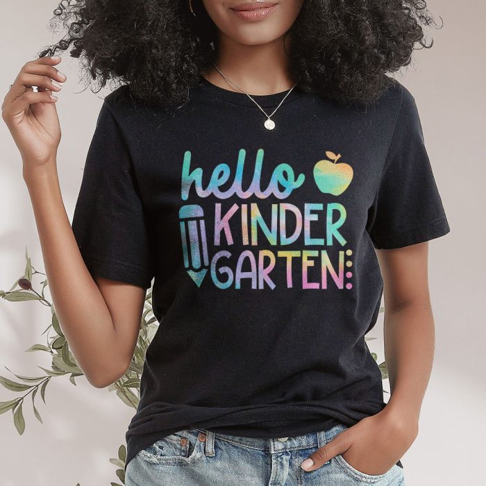 Hello Kindergarten Tie Dye Teachers Kids Back to School T Shirt c 2