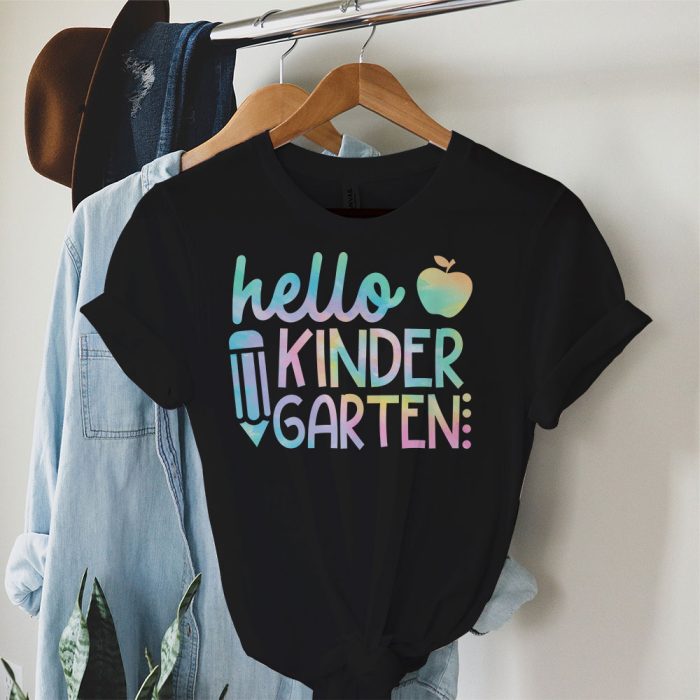 Hello Kindergarten Tie Dye Teachers Kids Back to School T Shirt c 4