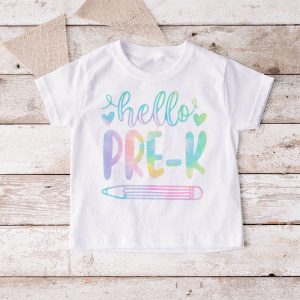 Hello PRE K Tie Dye Teachers Kids Back to School T Shirt 11