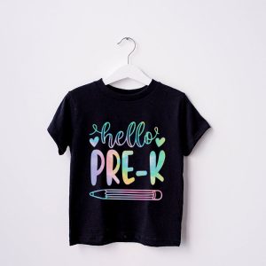 Hello PRE K Tie Dye Teachers Kids Back to School T Shirt 7