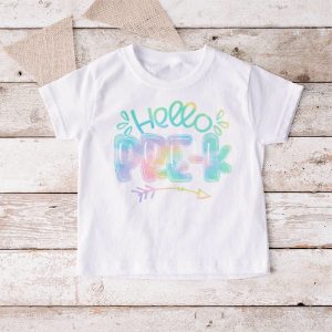 Hello Pre K Tie Dye Teachers Kids Back to School T Shirt a 11