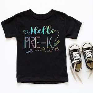 Hello Pre k Tie Dye Teachers Kids Back to School T Shirt b 9