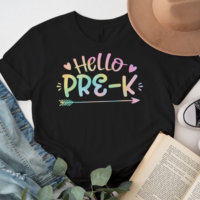 Hello Preschool Grade Teachers Students Tie Dye Back To School T Shirt 7