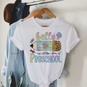 Hello Preschool Leopard Pencil Tie Dye Funny Back To School T Shirt 2