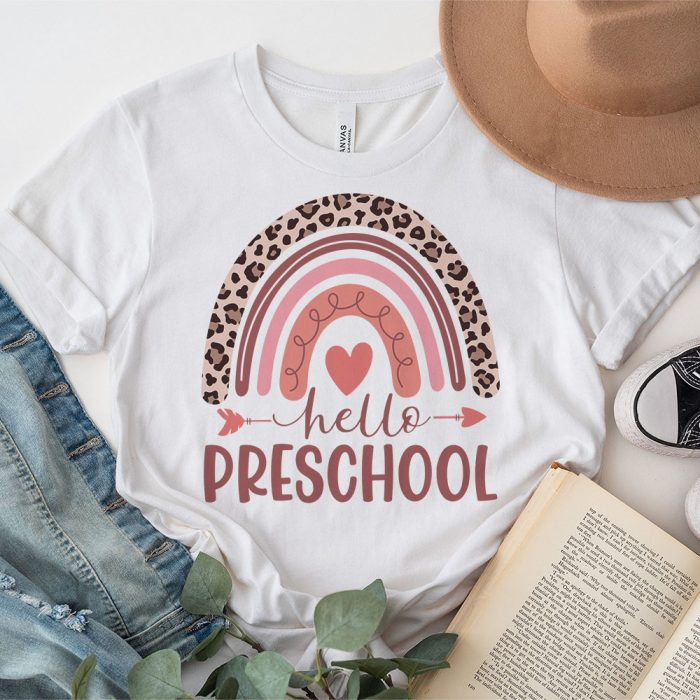 Hello Preschool Rainbow Back To School Teacher Student T Shirt a 3