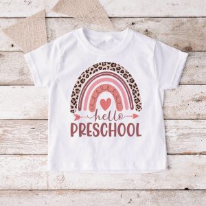 Hello Preschool Rainbow Back To School Teacher Student T Shirt a 4