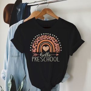 First Day Of School Hello Preschool Rainbow Back To School T-Shirt 4