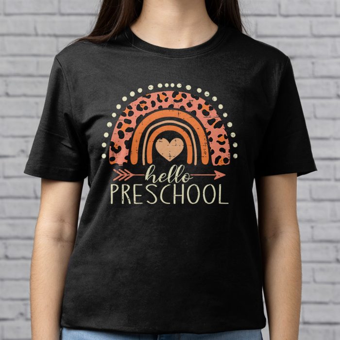 Hello Preschool Rainbow Back To School Teacher Student T Shirt c 5