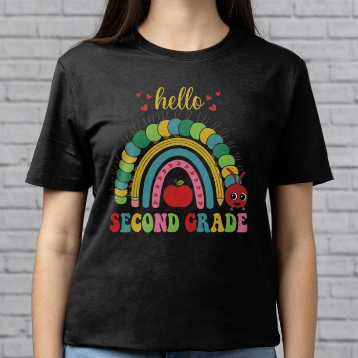 Hello Second Grade Rainbow Back To School Teacher Student T Shirt d 5