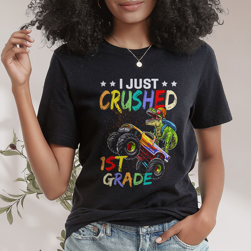 I-Just-Crushed-Kindergarten-Dinosaur-TRex-Monster-Truck-T-Shirt-b I Just Crushed Kindergarten Dinosaur TRex Monster Truck T-Shirt b