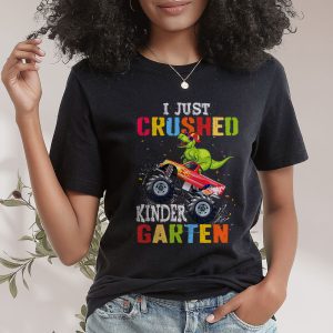 Back To School I Just Crushed Kindergarten Dinosaur TRex Monster Truck T-Shirt 2