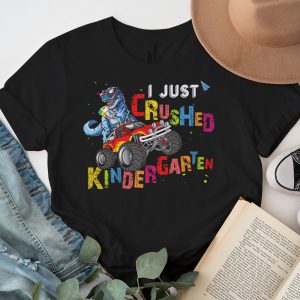 Back To School I Just Crushed Kindergarten Dinosaur TRex Monster Truck T-Shirt 3 3 I Just Crushed Kindergarten Dinosaur TRex Monster Truck T Shirt f 3