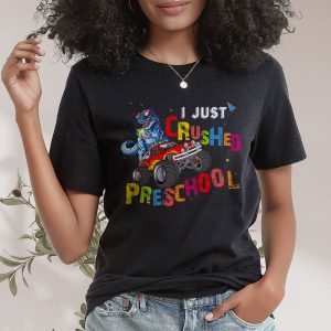 Back To School I Just Crushed Preschool Dinosaur TRex Monster Truck T-Shirt 3