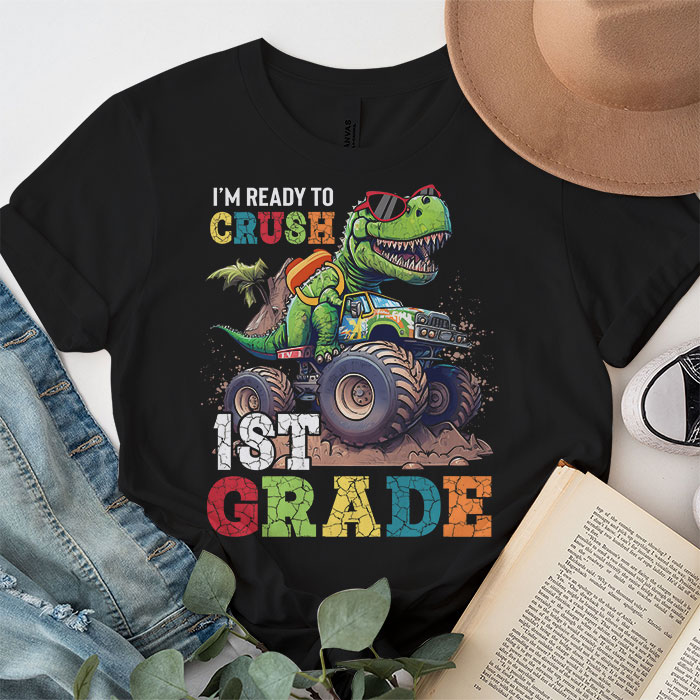 Im-Ready-Crush-First-Grade-Dinosaur-Truck-Back-to-School-Kid-Boys-T-Shirt-2-3 Im Ready Crush First Grade Dinosaur Truck Back to School Kid Boys T Shirt 2 3