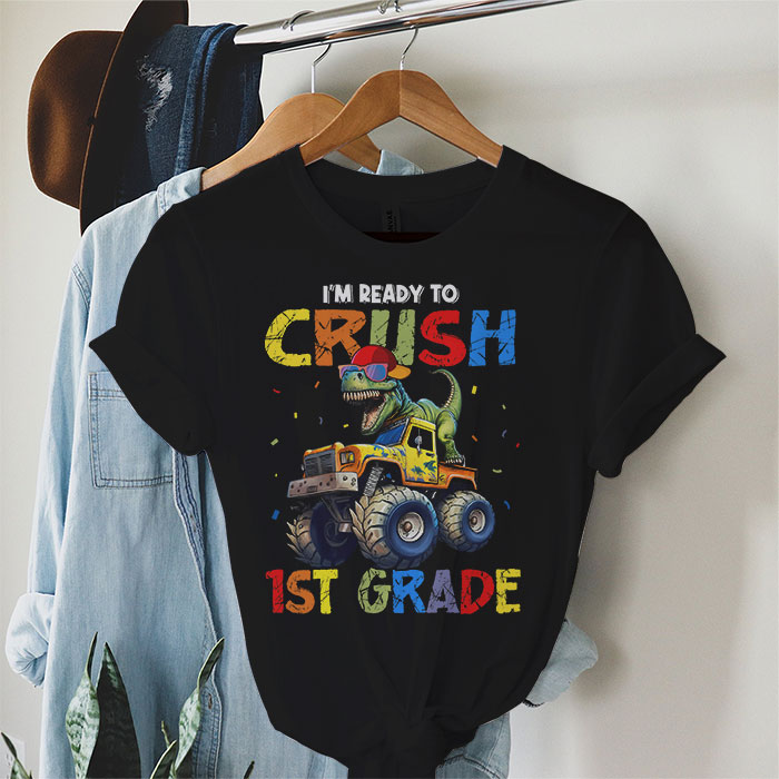 Im Ready Crush First Grade Dinosaur Truck Back to School Kid Boys T Shirt 3 1