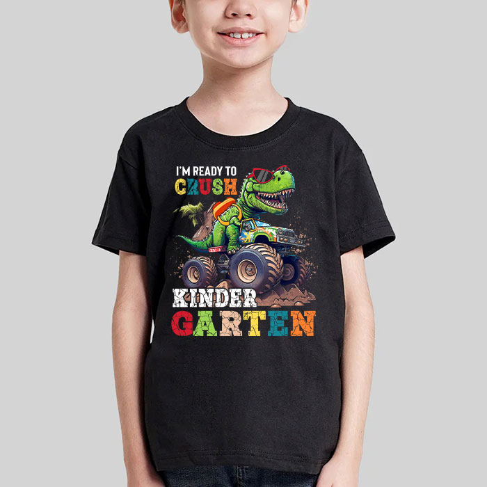 Im-Ready-Crush-Kindergarten-Dinosaur-Truck-Back-to-School-Kid-Boys-T-Shirt-2-2 Im Ready Crush Kindergarten Dinosaur Truck Back to School Kid Boys T Shirt 2 2