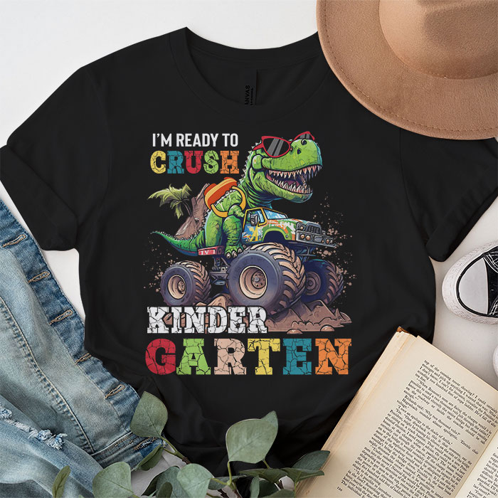 Im-Ready-Crush-Kindergarten-Dinosaur-Truck-Back-to-School-Kid-Boys-T-Shirt-2-3 Im Ready Crush Kindergarten Dinosaur Truck Back to School Kid Boys T Shirt 2 3