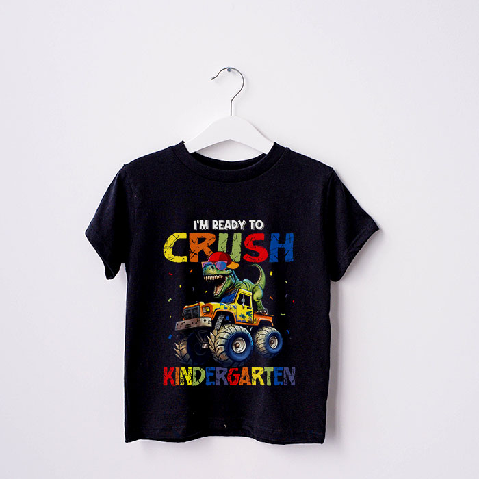 Im-Ready-Crush-Kindergarten-Dinosaur-Truck-Back-to-School-Kid-Boys-T-Shirt-3-4 Im Ready Crush Kindergarten Dinosaur Truck Back to School Kid Boys T Shirt 3 4