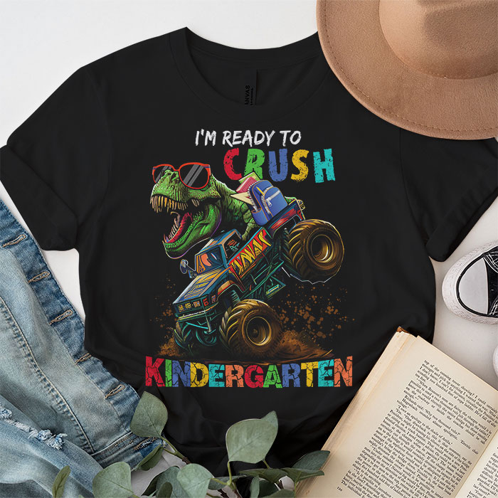 Im-Ready-Crush-Kindergarten-Dinosaur-Truck-Back-to-School-Kid-Boys-T-Shirt-4-3 Im Ready Crush Kindergarten Dinosaur Truck Back to School Kid Boys T Shirt 4 3