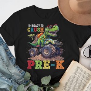 Back To School I'm Ready Crush Pre-K Dinosaur Truck T-Shirt 2 3 Im Ready Crush Pre K Dinosaur Truck Back to School Kid Boys T Shirt 2 3