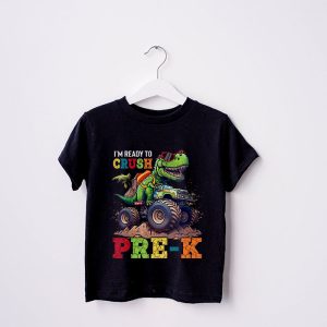 Back To School I'm Ready Crush Pre-K Dinosaur Truck T-Shirt 2 4 Im Ready Crush Pre K Dinosaur Truck Back to School Kid Boys T Shirt 2 4