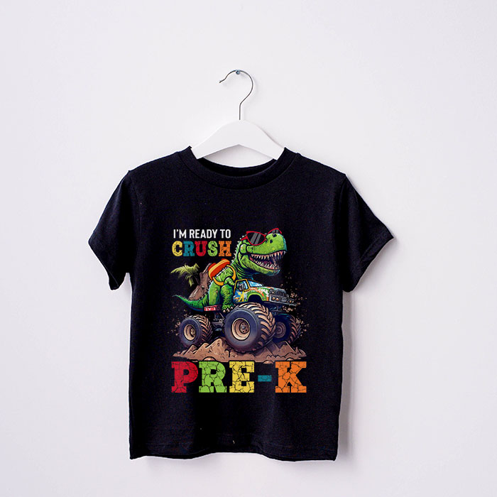 Im-Ready-Crush-Pre-K-Dinosaur-Truck-Back-to-School-Kid-Boys-T-Shirt-2-4 Im Ready Crush Pre K Dinosaur Truck Back to School Kid Boys T Shirt 2 4