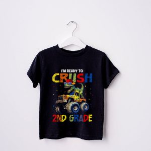 Im Ready Crush Second Grade Dinosaur Truck Back to School Kid Boys T Shirt 3 4