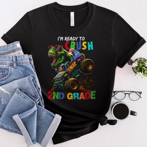 Back To School I’m Ready Crush Second Grade Dinosaur Truck T-Shirt 4