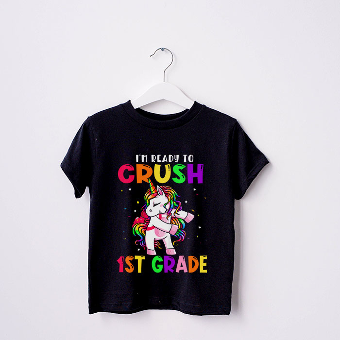 Im-Ready-To-Crush-1ST-Grade-Dabbing-Unicorn-Back-to-School-T-Shirt-A-2 Im Ready To Crush 1ST Grade Dabbing Unicorn Back to School T Shirt A 2