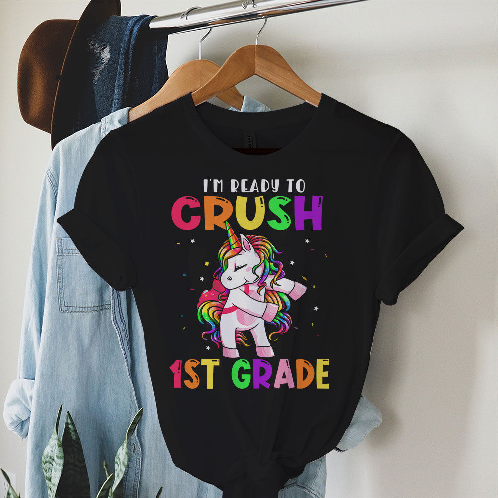 I'm Ready To Crush 1ST Grade Dabbing Unicorn Back to School T-Shirt A