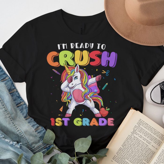 Im Ready To Crush 1st Grade Dabbing Unicorn Back to School T Shirt 1