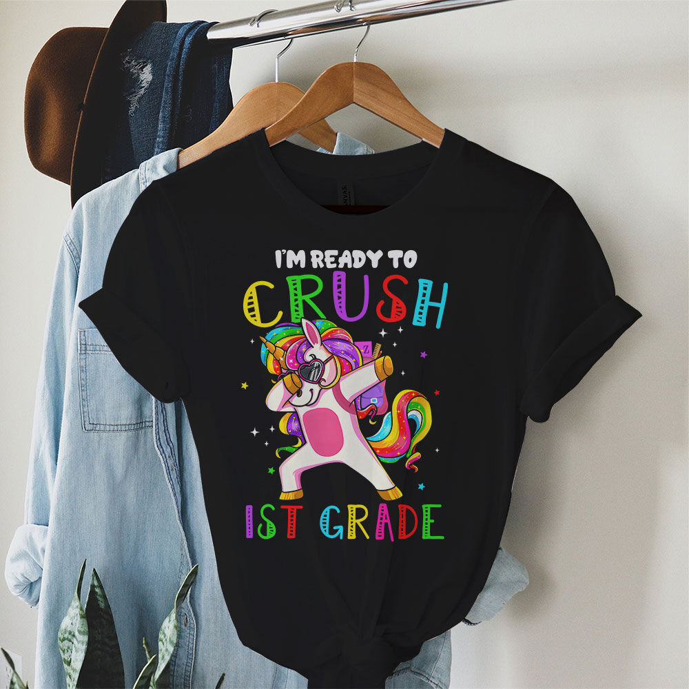 I'm Ready To Crush 1st Grade Dabbing Unicorn Back to School T-Shirt b