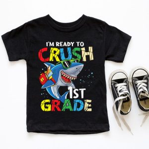 Im Ready To Crush 1st Grade Shark Back to School for Boy T Shirt 2 4