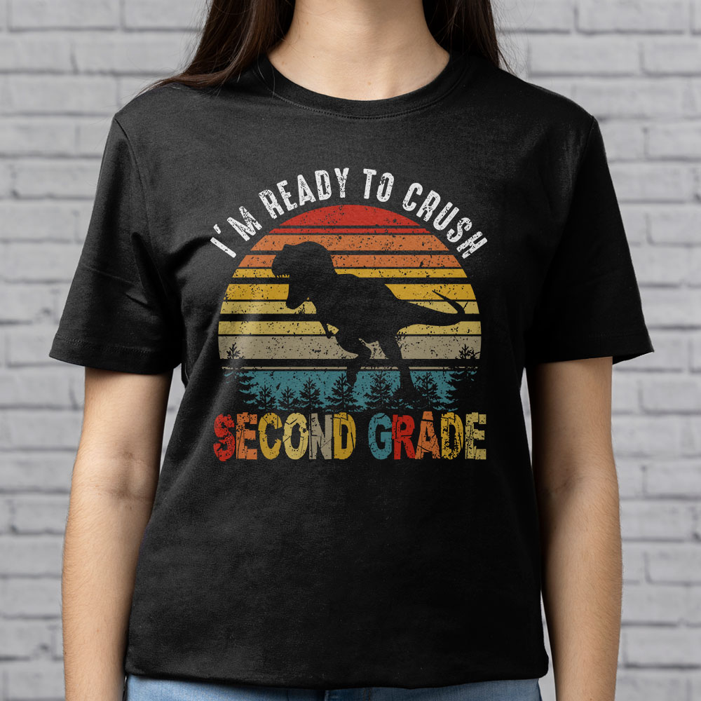 Im-Ready-To-Crush-2ND-Grade-Dinosaur-T-Rex-Back-To-School-T-Shirt-d-5 Im Ready To Crush 2ND Grade Dinosaur T Rex Back To School T Shirt d 5