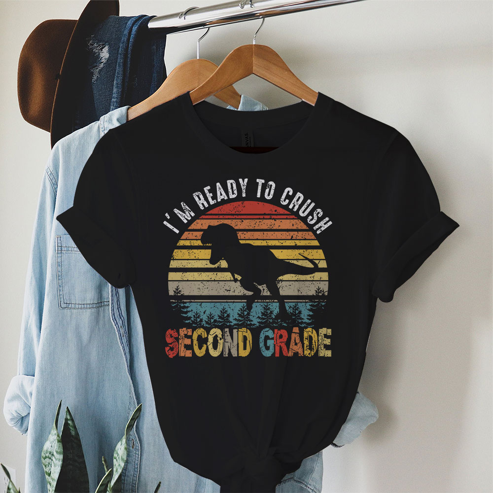 Im-Ready-To-Crush-2ND-Grade-Dinosaur-T-Rex-Back-To-School-T-Shirt-d I'm Ready To Crush 2ND Grade Dinosaur T Rex Back To School T-Shirt d