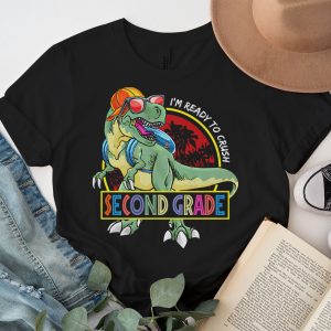 Back To School Gifts Crush 2nd Grade Dinosaur T Rex T-Shirt 3 2 Im Ready To Crush 2nd Grade Dinosaur T Rex Back To School T Shirt b 2