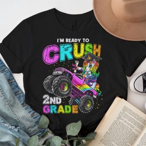 Back To School I'm Ready Crush Second Grade Unicorn Truck T-Shirt 2 3 Im Ready To Crush 2nd Grade Monster Truck Unicorn Girl Kids T Shirt 2 3