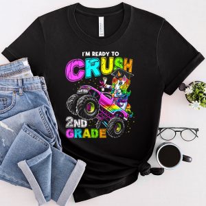I'm Ready To Crush 2nd Grade Monster Truck Unicorn Girl Kids T-Shirt 2