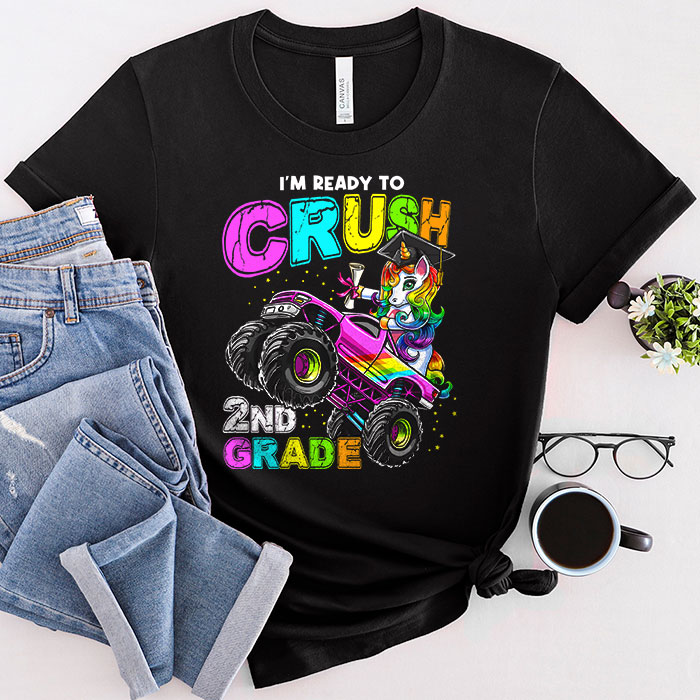 Im-Ready-To-Crush-2nd-Grade-Monster-Truck-Unicorn-Girl-Kids-T-Shirt-2 I'm Ready To Crush 2nd Grade Monster Truck Unicorn Girl Kids T-Shirt 2