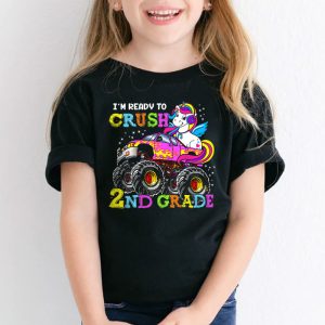 Back To School I'm Ready Crush Second Grade Unicorn Truck T-Shirt 3 2 Im Ready To Crush 2nd Grade Monster Truck Unicorn Girl Kids T Shirt 3 2