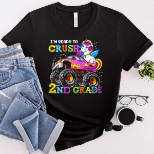 Back To School I’m Ready Crush Second Grade Unicorn Truck T-Shirt 3