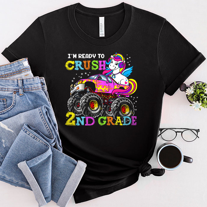 Im-Ready-To-Crush-2nd-Grade-Monster-Truck-Unicorn-Girl-Kids-T-Shirt-3 I'm Ready To Crush 2nd Grade Monster Truck Unicorn Girl Kids T-Shirt 3