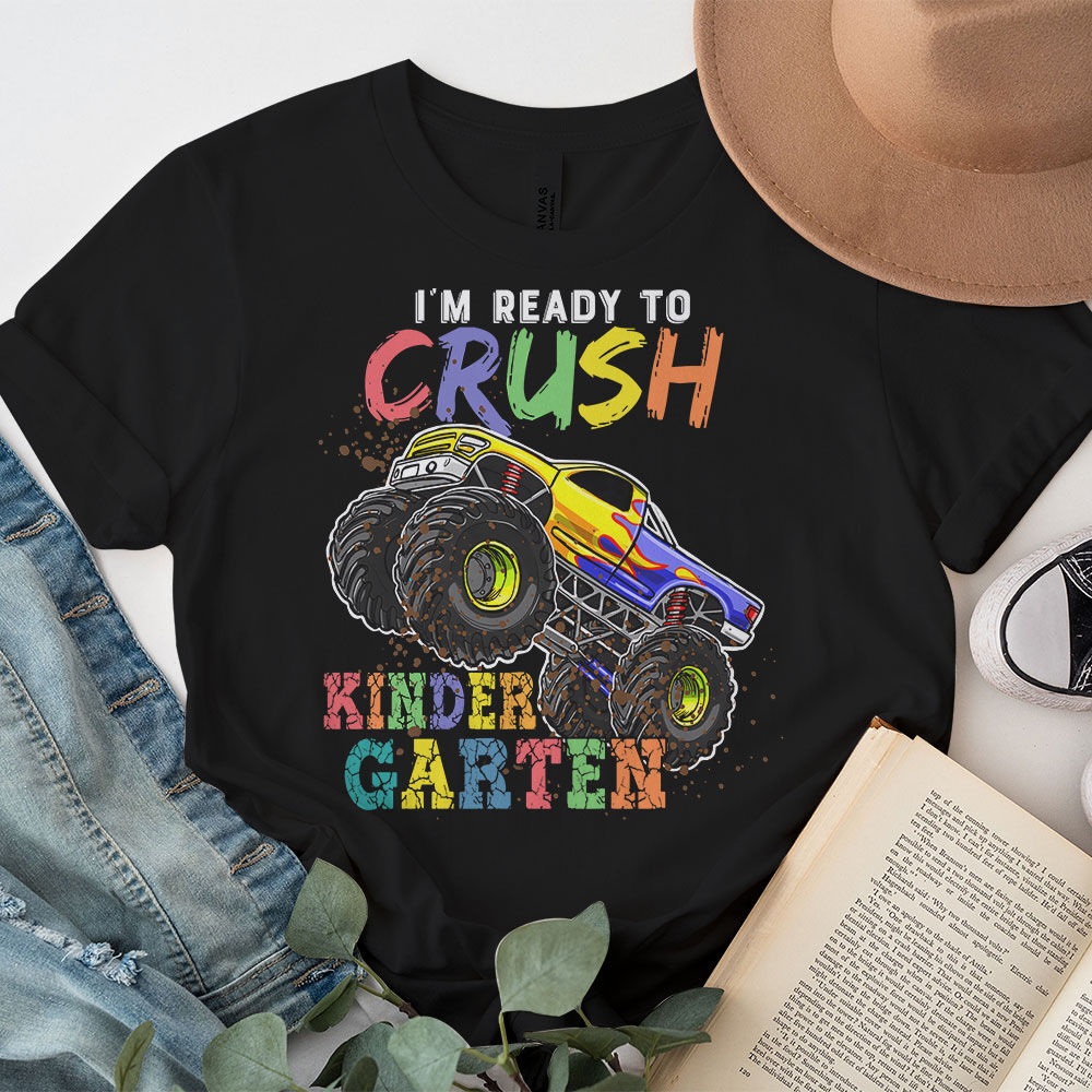 Im-Ready-To-Crush-Kindergarten-Monster-Truck-Back-To-School-Boys-T-Shirt-2 Im Ready To Crush Kindergarten Monster Truck Back To School Boys T Shirt 2
