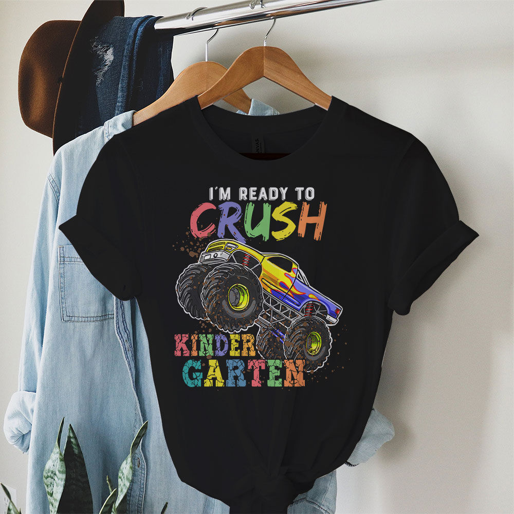 I'm Ready To Crush Kindergarten  Monster Truck Back To School Boys T-Shirt